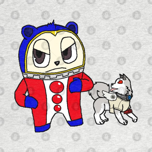 Koromaru and Teddie by HuskyWerewolf